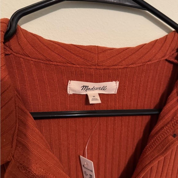 Madewell Rust Ribbed Button Down Shirt - Picture 4 of 4